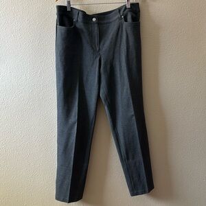 Talbots Dress Pants 14 Charcoal Grey Stretch 31" Inseam Flat Front